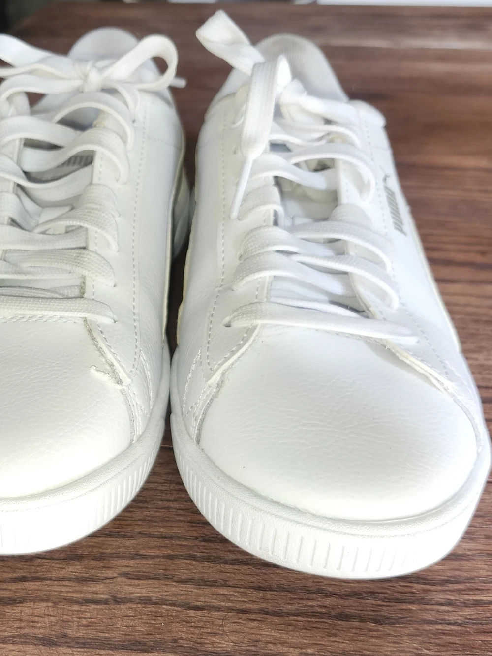 Puma White Sneakers with Iridescent Teal-Purple Formstrip